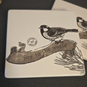 St. Nicholas Square "Joy to the World" Bird Print Coaster Set*